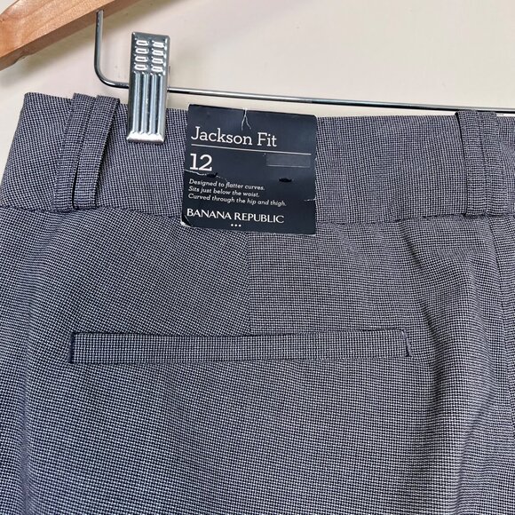 BANANA REPUBLIC Women's Jackson Fit Curvy Gray Trousers Dress Pants Size 12 NEW - Picture 5 of 13